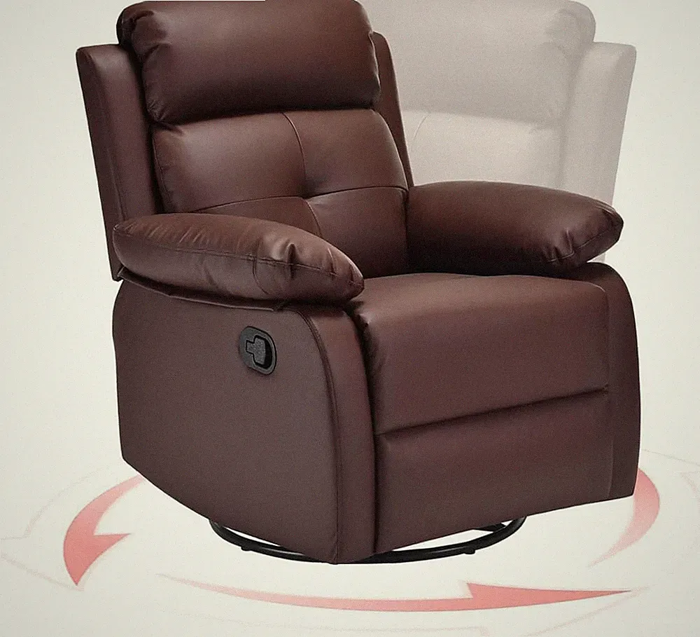 360° Swivel Rocker Recliner, Faux Leather Lift Chair for Living Room & Bedroom