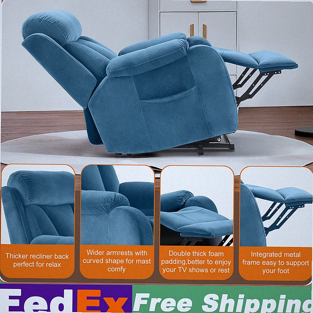 Electric Power Recliner Theater Lazy Reclining Chair for Living Room Bedroom