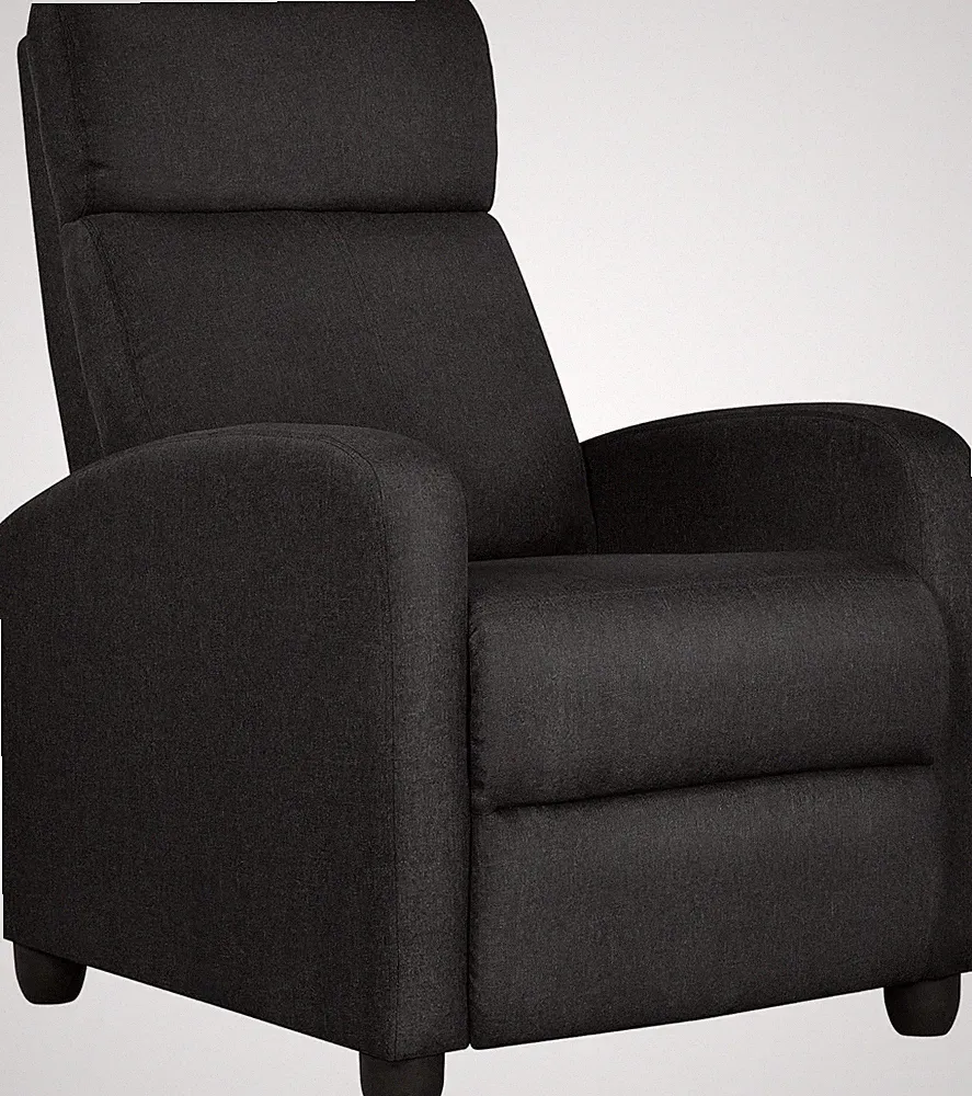 Modern Black Recliner Chair with Pocket Spring for Home Theater & Living Room