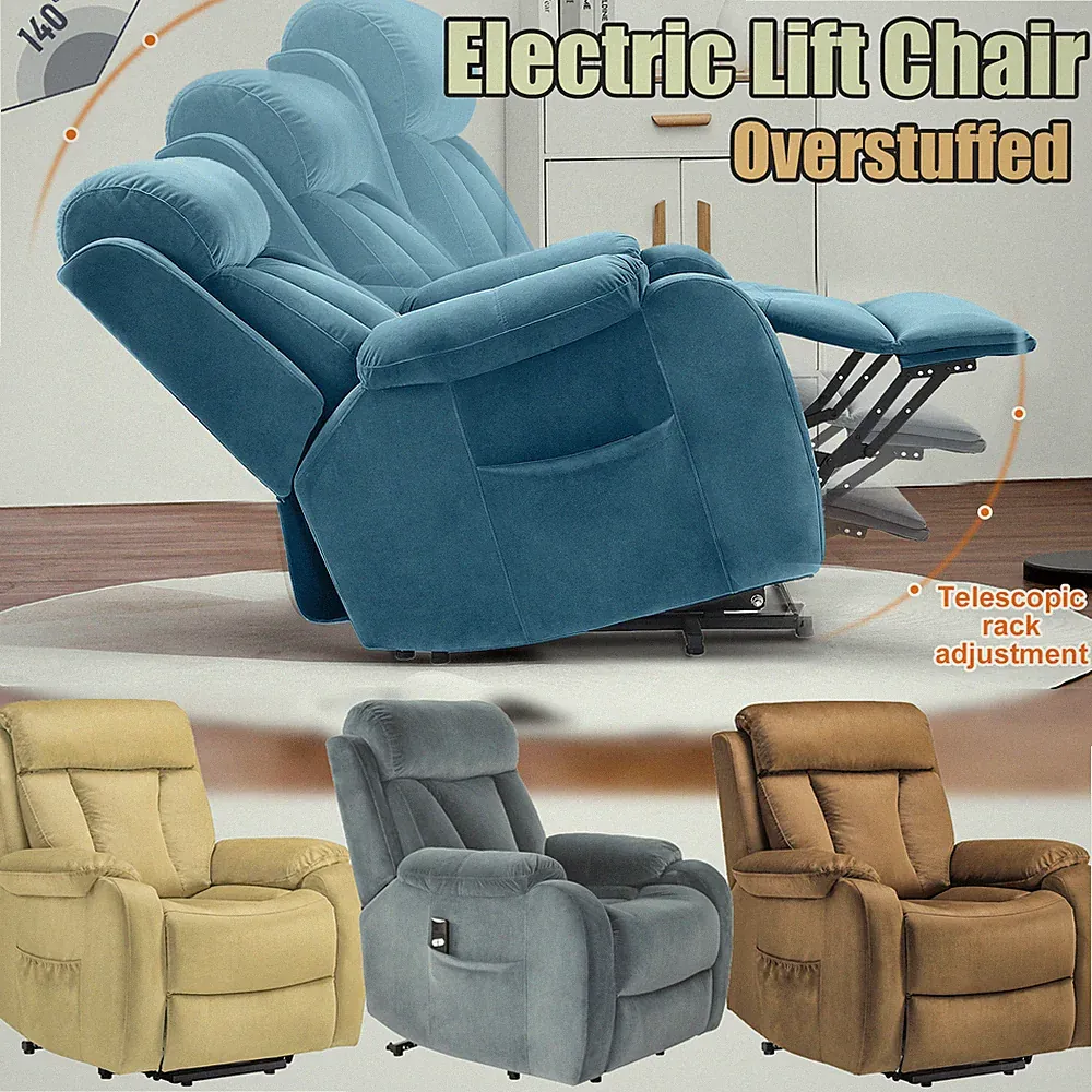 Overstuffed Electric Lift Chair Theater Power Recliner Nap Time for Living Room